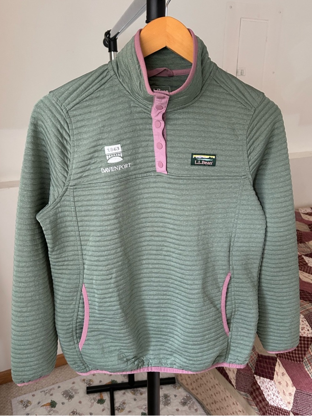 LL Bean Airlight Knit Pullover Snap Sweater Small